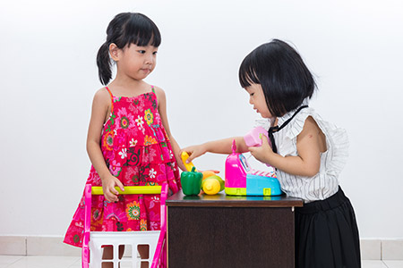 Girls Playing Shopping